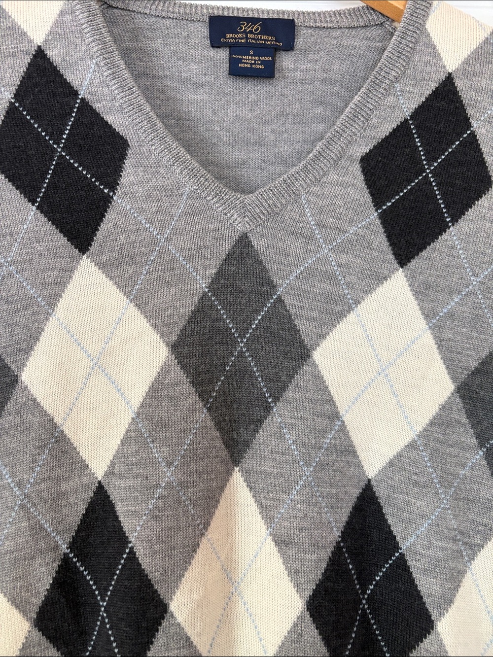 Brooks Brothers Merino Wool Argyle Sweater - Picture 3 of 5